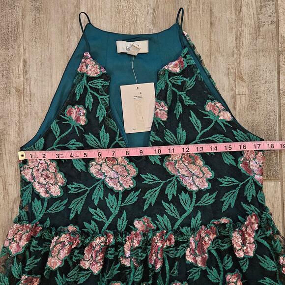 Belle Badgley Mischka Dress Size 8 Denya Floral Sequin Embroidered Lace NEW - Picture 4 of 15